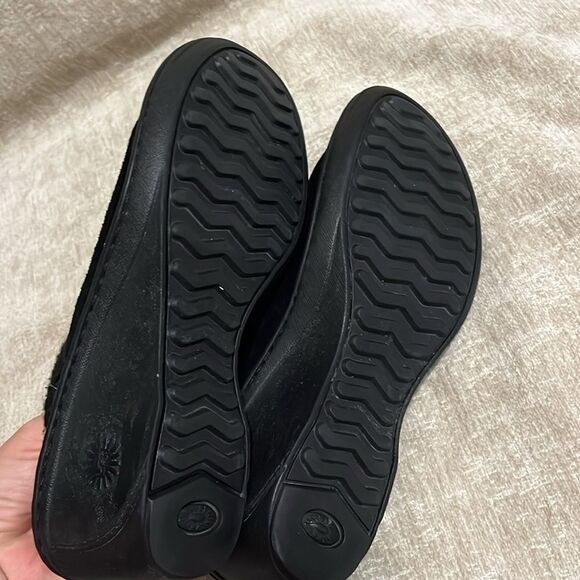 UGG Black Wedge Mules Slip-On - Picture 7 of 9